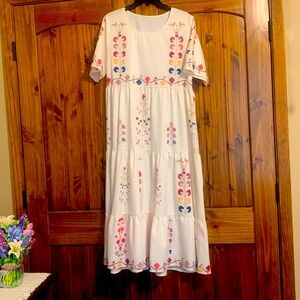 Summer long dress with floral print